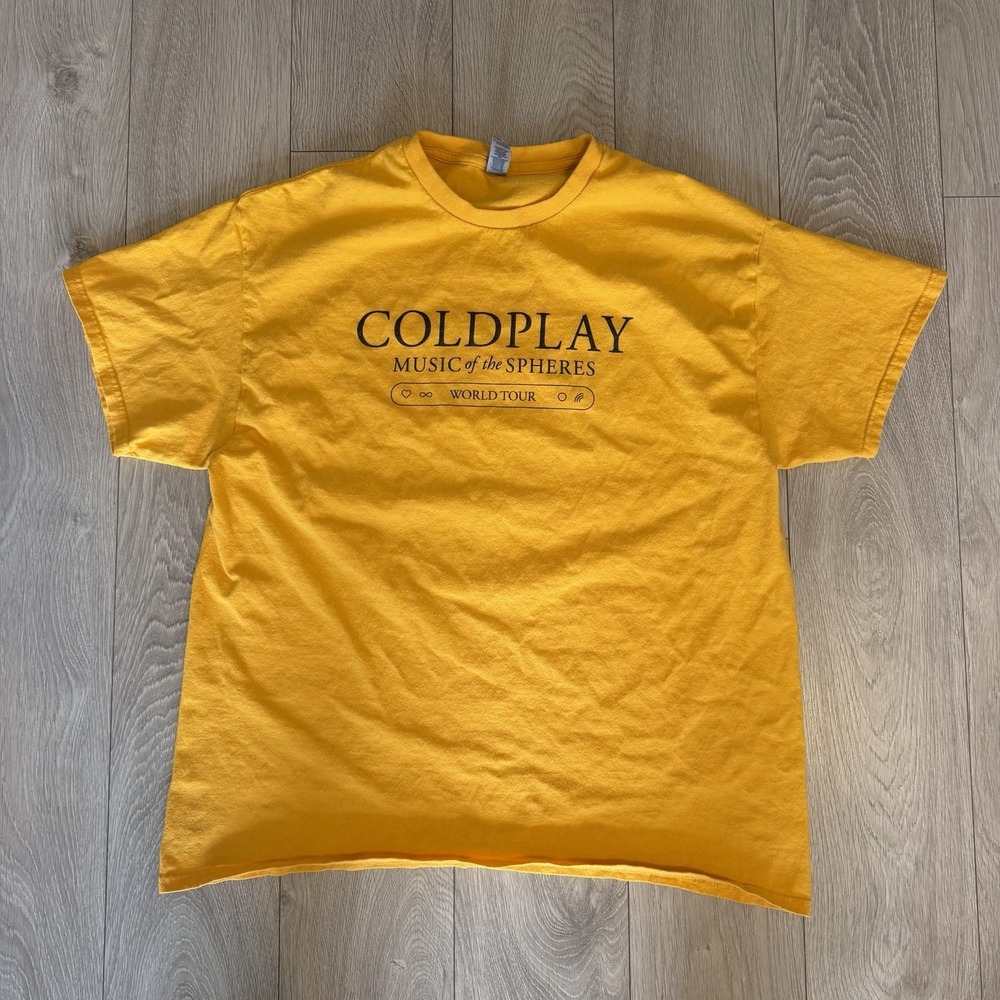 RARE OOP Coldplay WORLD TOUR SHIRT xl Music of the Spheres 2022 Chris Martin bts